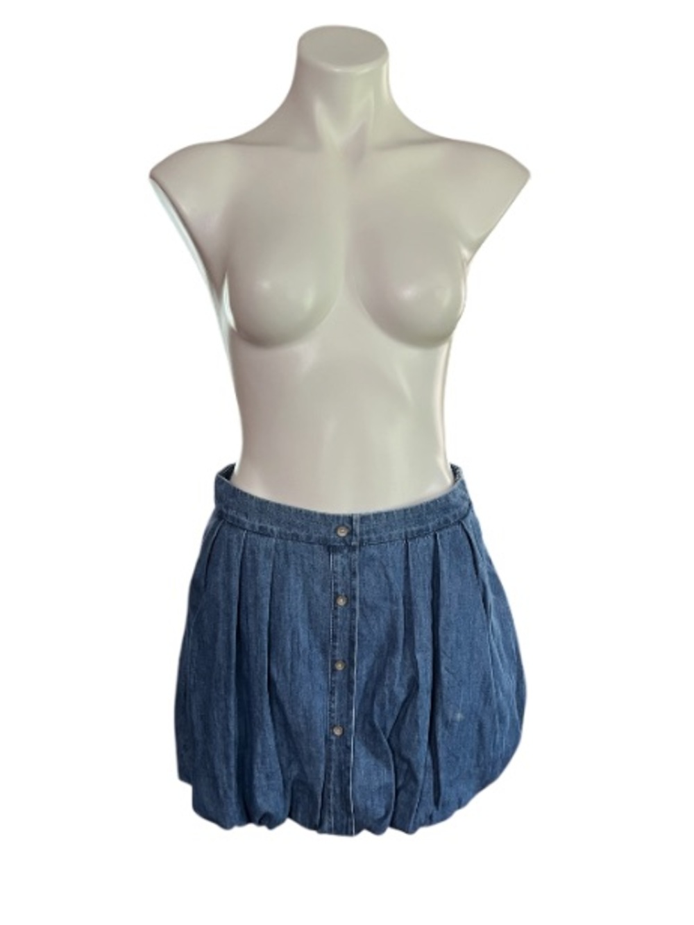 NWT Bubble Skirt Denim Mini Skirt Gap Size 29/8 Y2K Faux Button Front